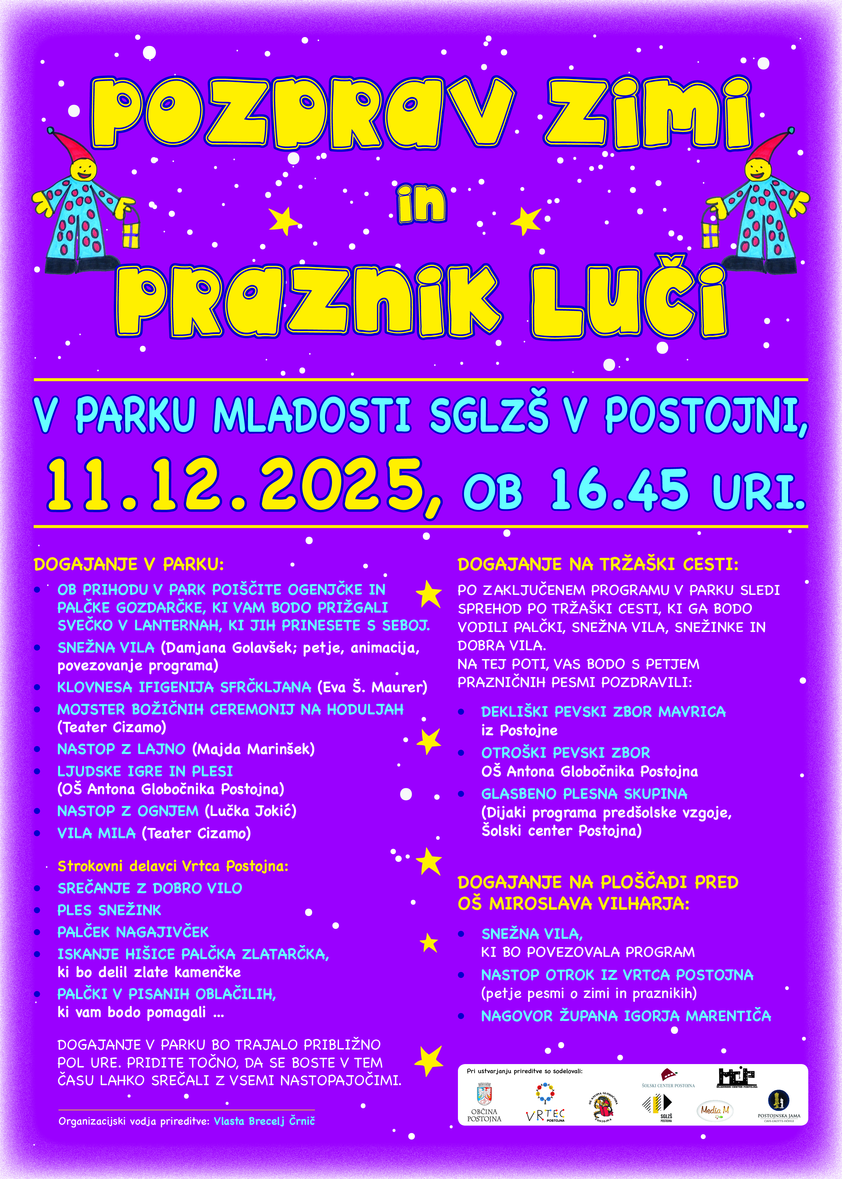 Pozdrav zimi in praznik luci - plakat